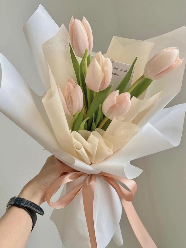POEM FLOWERS - Hoa sinh nhật - Bó hoa tulip 5 bông đủ màu